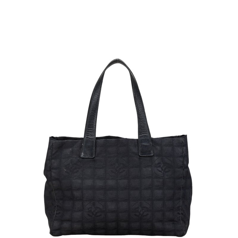 シャネル ニュートラベルライン トートMM トートバッグ ハンドバッグ ブラック ナイロン レザー レディース CHANEL 【中古】