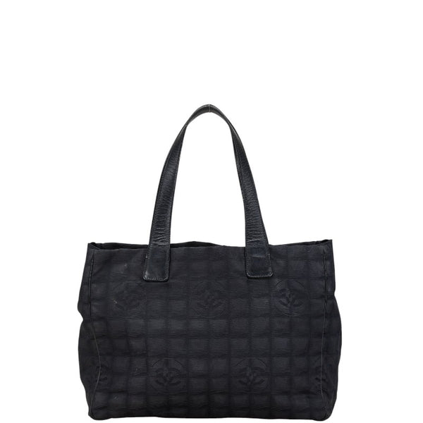 シャネル ニュートラベルライン トートMM トートバッグ ハンドバッグ ブラック ナイロン レザー レディース CHANEL 【中古】