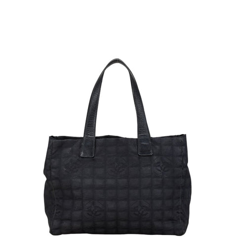 シャネル ニュートラベルライン トートMM トートバッグ ハンドバッグ ブラック ナイロン レザー レディース CHANEL 【中古】