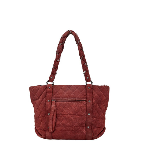 シャネル マトラッセ ココマーク トートバッグ ワインレッド スウェード レディース CHANEL 【中古】