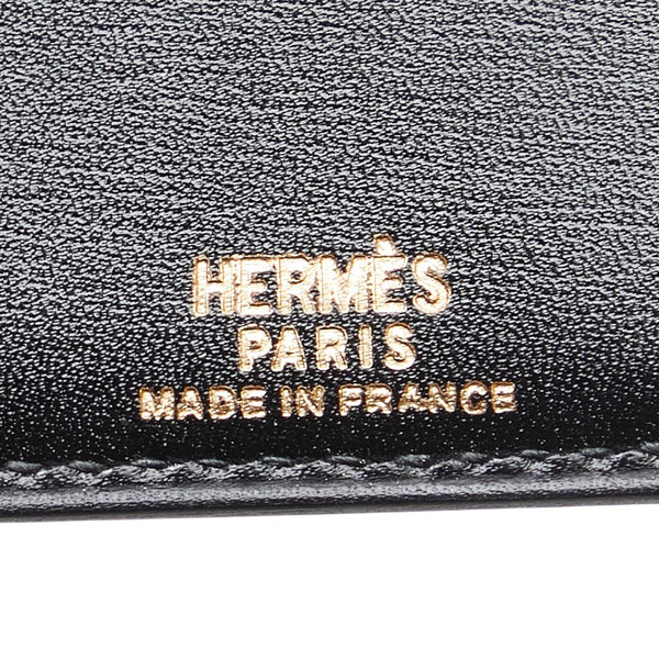 エルメス 手帳カバー メモ帳カバー ブラック レザー レディース HERMES 【中古】