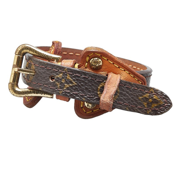 ルイ ヴィトン モノグラム ブラスレ テダPM ブレスレット M92484 ブラウン PVC レザー レディース LOUIS VUITTON 【中古】