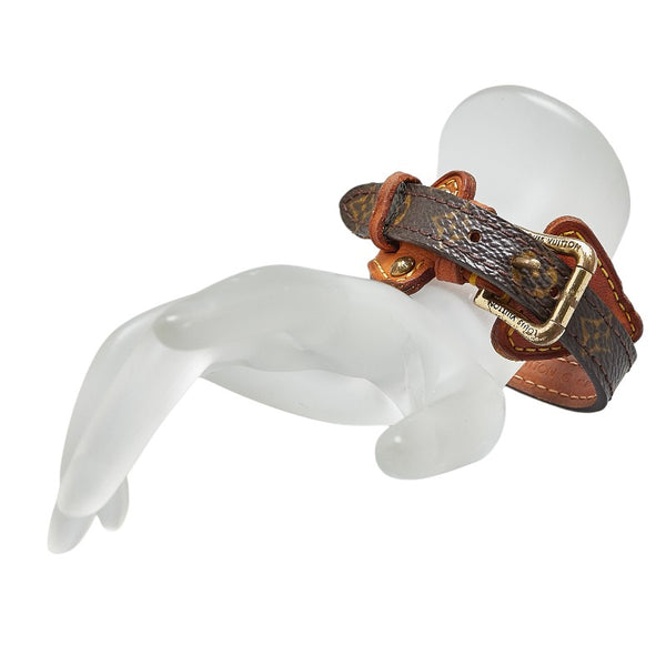 ルイ ヴィトン モノグラム ブラスレ テダPM ブレスレット M92484 ブラウン PVC レザー レディース LOUIS VUITTON 【中古】