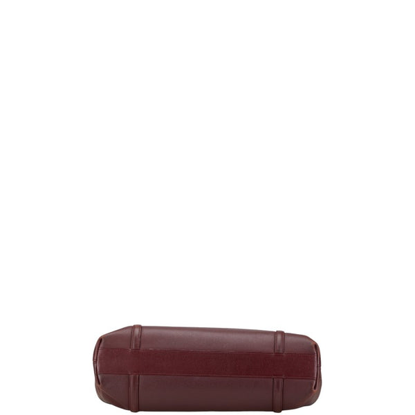 カルティエ トートバッグ ショルダーバッグ ボルドー ワインレッド レザー レディース CARTIER 【中古】