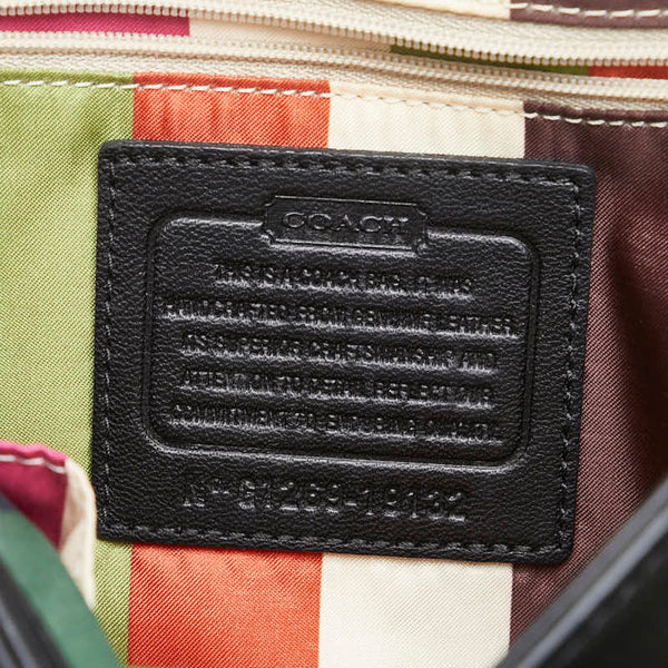 コーチ ニューウィリス ハンドバッグ ショルダーバッグ 2WAY ブラック レザー レディース COACH 【中古】