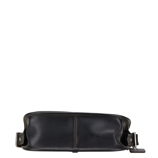 コーチ スタッズ ストーン 斜め掛け ショルダーバッグ ブラック レザー レディース COACH 【中古】