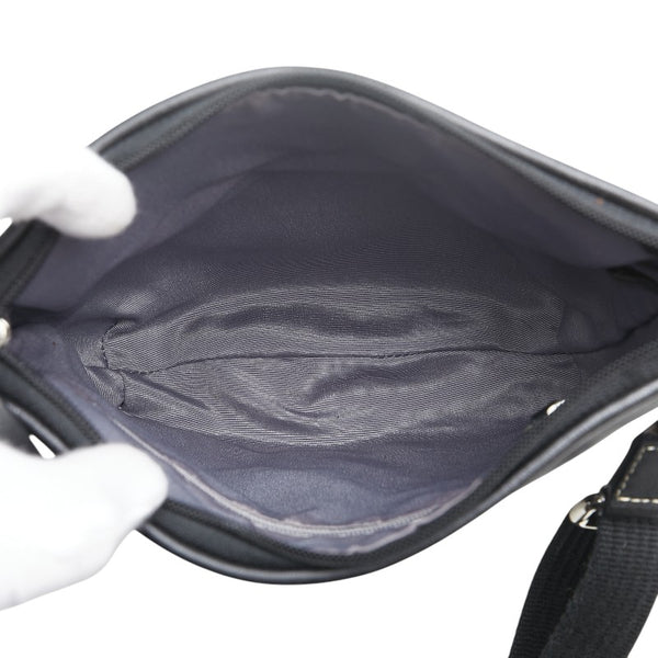 コーチ ステッチ 斜め掛け ショルダーバッグ ブラック レザー レディース COACH 【中古】