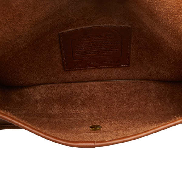 コーチ オールドコーチ セカンドバッグ クラッチバッグ ブラウン レザー レディース COACH 【中古】