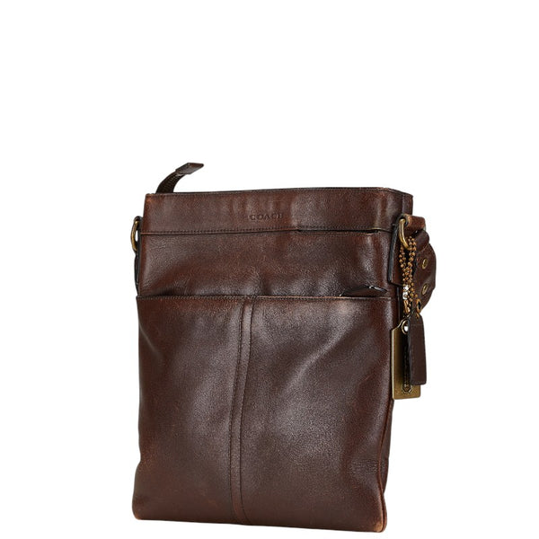 コーチ 斜め掛け ショルダーバッグ ブラウン レザー レディース COACH 【中古】