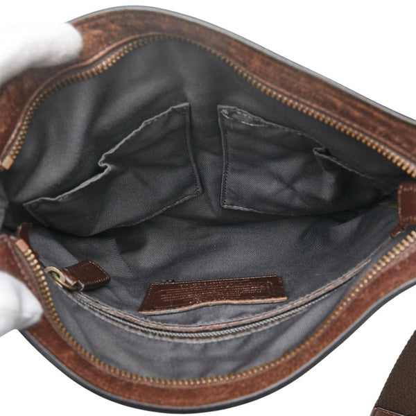 コーチ 斜め掛け ショルダーバッグ ブラウン レザー レディース COACH 【中古】