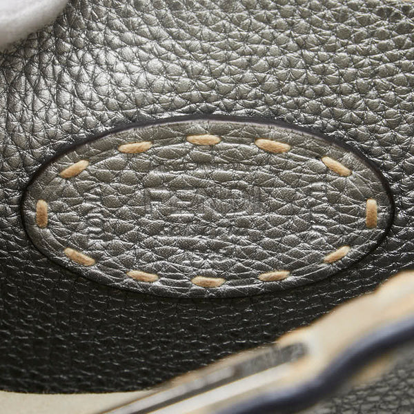 フェンディ セレリア ピーカブー スモール ハンドバッグ 8BN244 シルバー レザー レディース FENDI 【中古】