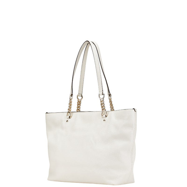 コーチ チェーン ハンドバッグ トートバッグ 36600 ホワイト レザー レディース COACH 【中古】