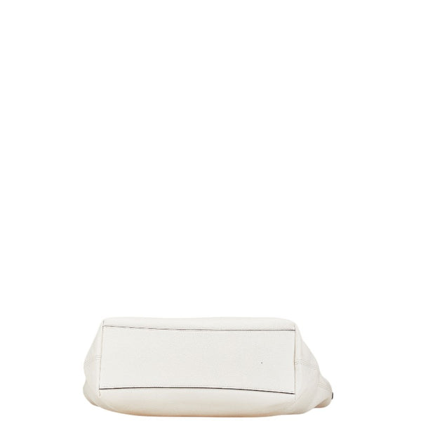 コーチ チェーン ハンドバッグ トートバッグ 36600 ホワイト レザー レディース COACH 【中古】