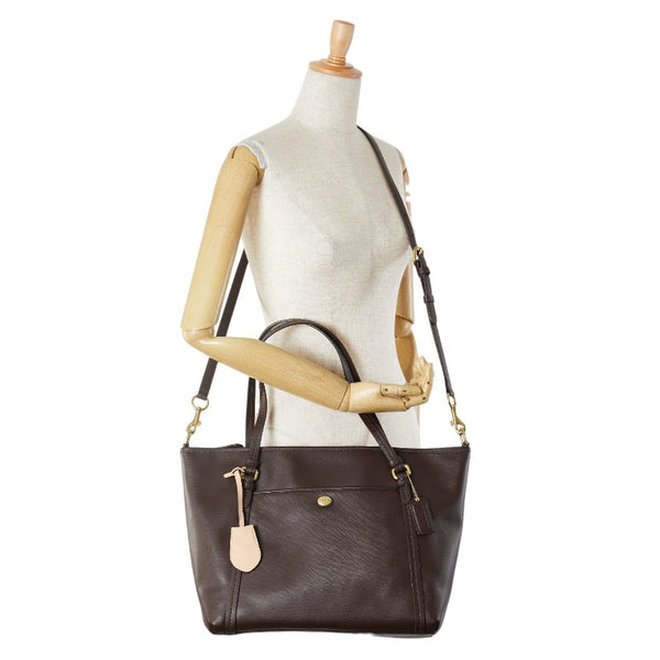 コーチ ハンドバッグ ショルダーバッグ 2WAY ブラウン PVC レザー レディース COACH 【中古】