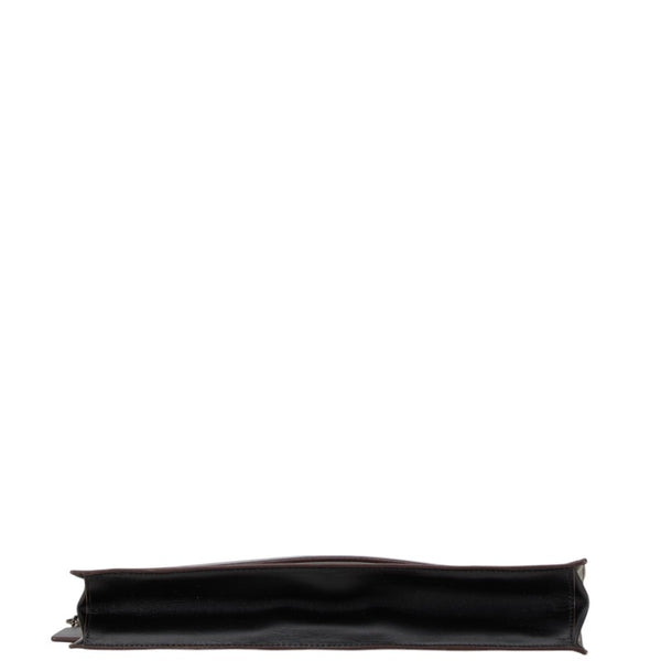 コーチ シグネチャー セカンドバッグ クラッチバッグ グレー ブラック PVC レザー メンズ COACH 【中古】