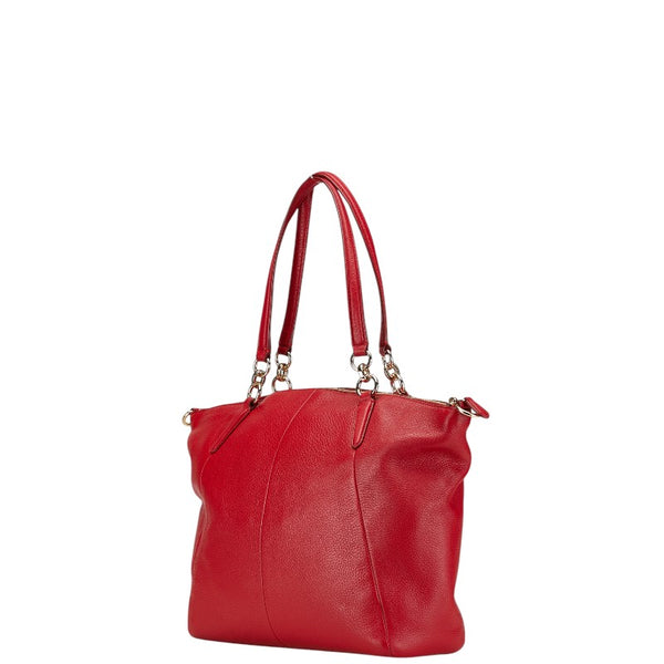 コーチ ハンドバッグ ショルダーバッグ 2WAY レッド レザー レディース COACH 【中古】