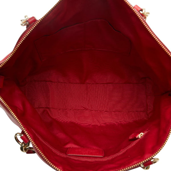 コーチ ハンドバッグ ショルダーバッグ 2WAY レッド レザー レディース COACH 【中古】