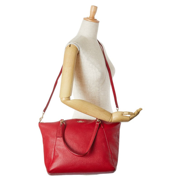 コーチ ハンドバッグ ショルダーバッグ 2WAY レッド レザー レディース COACH 【中古】