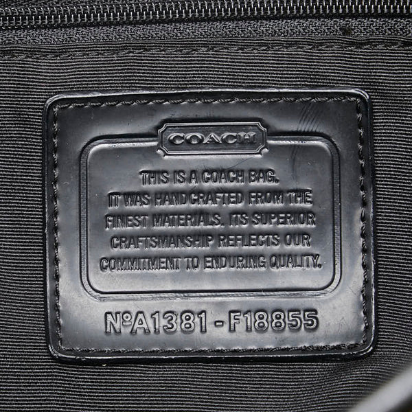 コーチ シグネチャー ハンドバッグ ショルダーバッグ 2WAY F18855 ブラック ベージュ キャンバス レザー レディース COACH 【中古】