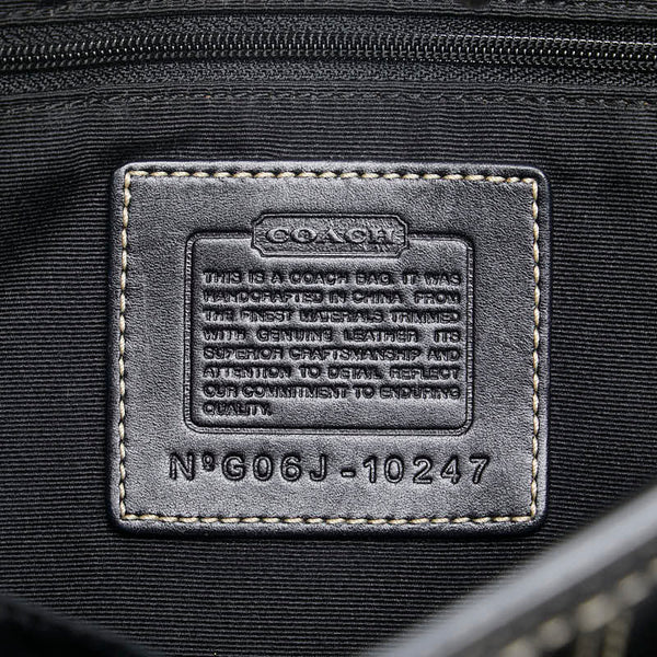 コーチ シグネチャー ハンドバッグ 10247 ブラック キャンバス レザー レディース COACH 【中古】