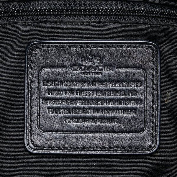 コーチ シグネチャー ハンドバッグ トートバッグ F36375 ブラック キャンバス レザー レディース COACH 【中古】