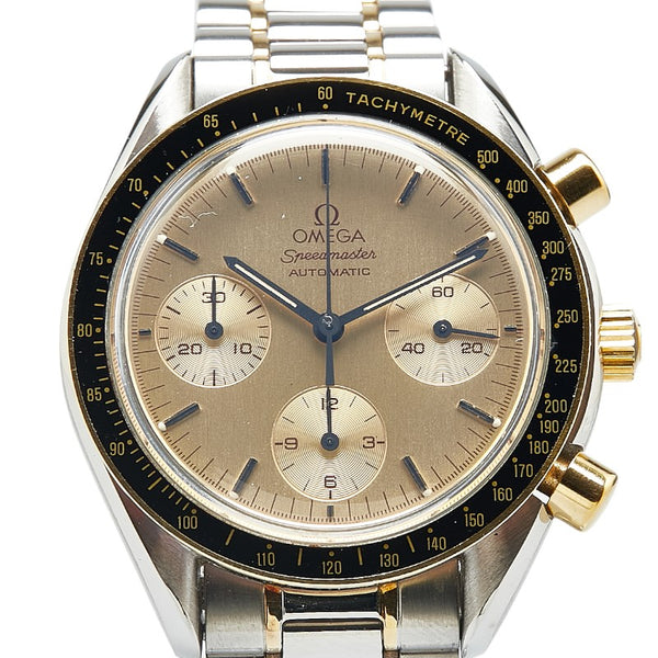 オメガ スピードマスター オートマティック 腕時計 3310.10 自動巻き ゴールド文字盤 ステンレススチール メッキ メンズ OMEGA 【中古】