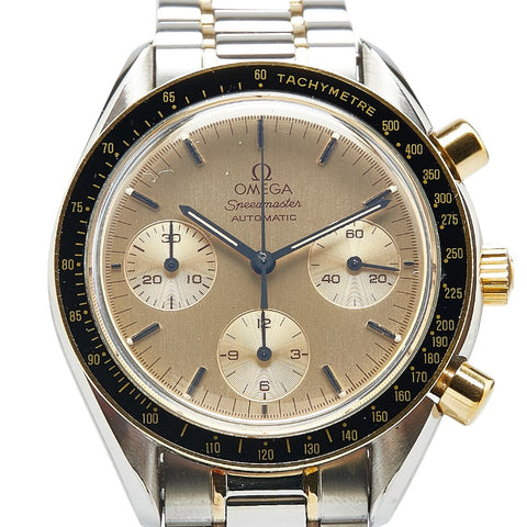 オメガ スピードマスター オートマティック 腕時計 3310.10 自動巻き ゴールド文字盤 ステンレススチール メッキ メンズ OMEGA 【中古】