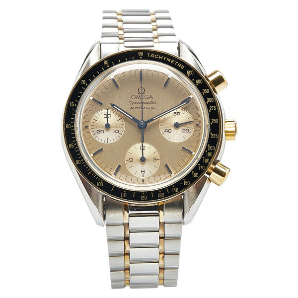 オメガ スピードマスター オートマティック 腕時計 3310.10 自動巻き ゴールド文字盤 ステンレススチール メッキ メンズ OMEGA 【中古】
