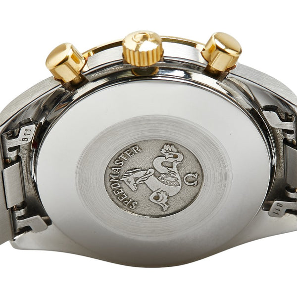 オメガ スピードマスター オートマティック 腕時計 3310.10 自動巻き ゴールド文字盤 ステンレススチール メッキ メンズ OMEGA 【中古】