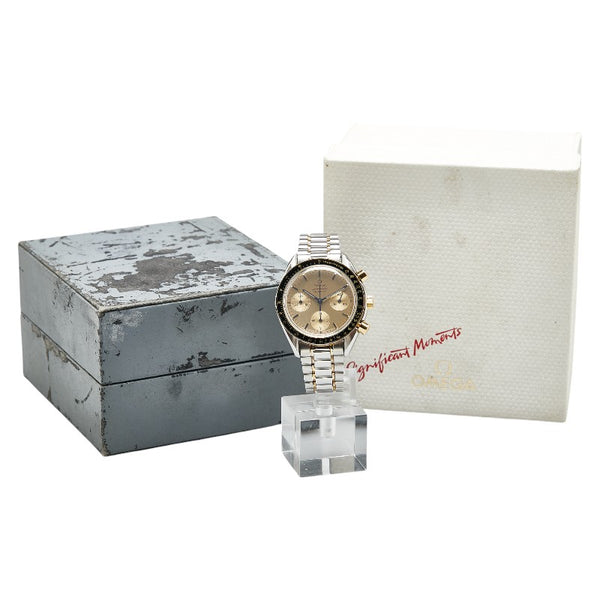 オメガ スピードマスター オートマティック 腕時計 3310.10 自動巻き ゴールド文字盤 ステンレススチール メッキ メンズ OMEGA 【中古】