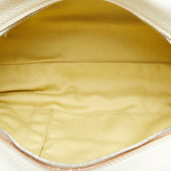 サルヴァトーレフェラガモ ガンチーニ ハンドバッグ ミニボストンバッグ EE-21 6878 ホワイト レザー レディース Salvatore Ferragamo 【中古】