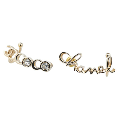 シャネル ココマーク ビジュー ピアス ゴールド メッキ レディース CHANEL 【中古】