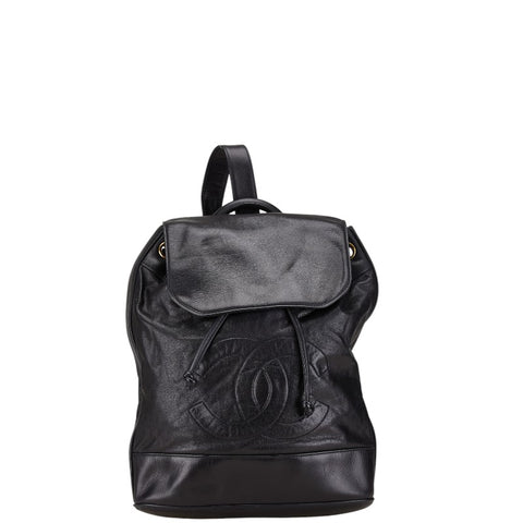 シャネル ココマーク 斜め掛け ショルダーバッグ ブラック ラムスキン レディース CHANEL 【中古】