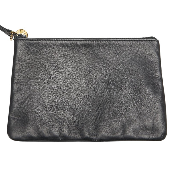 シャネル ココマーク 斜め掛け ショルダーバッグ ブラック ラムスキン レディース CHANEL 【中古】