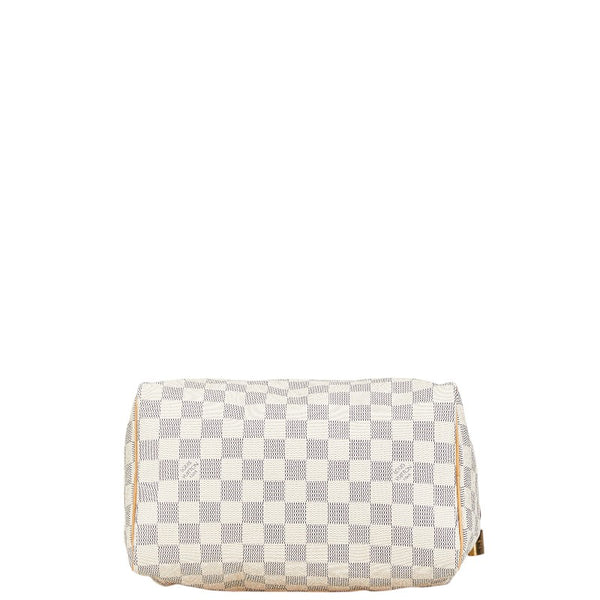 ルイ ヴィトン ダミエ アズール スピーディ25 ハンドバッグ N41371 ホワイト PVC レザー レディース LOUIS VUITTON 【中古】