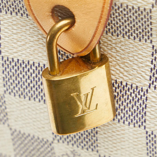 ルイ ヴィトン ダミエ アズール スピーディ25 ハンドバッグ N41371 ホワイト PVC レザー レディース LOUIS VUITTON 【中古】