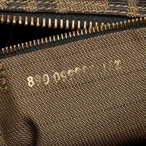 フェンディ ズッカ バニティバッグ ハンドバッグ カーキ ブラウン キャンバス レザー レディース FENDI 【中古】