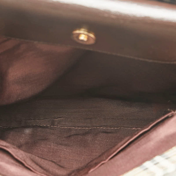 バーバリー ノバチェック トートバッグ ショルダーバッグ ベージュ ブラウン キャンバス レザー レディース BURBERRY 【中古】