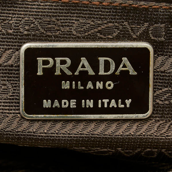 プラダ 三角ロゴプレート ワンショルダーバッグ ベージュ レザー レディース PRADA 【中古】