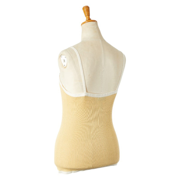 シャネル ココマーク ラインストーン キャミソール サイズ：38 イエロー ホワイト コットン ポリアミド レディース CHANEL 【中古】