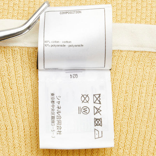 シャネル ココマーク ラインストーン キャミソール サイズ：38 イエロー ホワイト コットン ポリアミド レディース CHANEL 【中古】