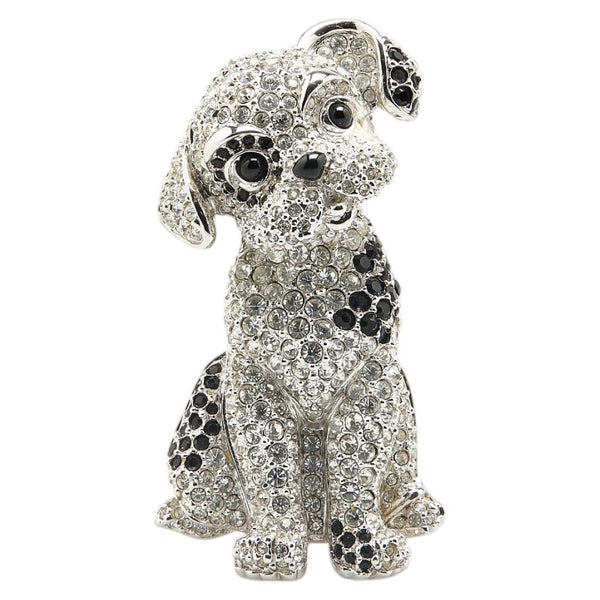 スワロフスキー ドッグ 犬 わんちゃん モチーフ ブローチ シルバー メタル レディース SWAROVSKI 【中古】