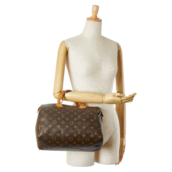 ルイ ヴィトン モノグラム スピーディ30 ハンドバッグ ミニボストンバッグ M41526 ブラウン PVC レザー レディース LOUIS VUITTON 【中古】