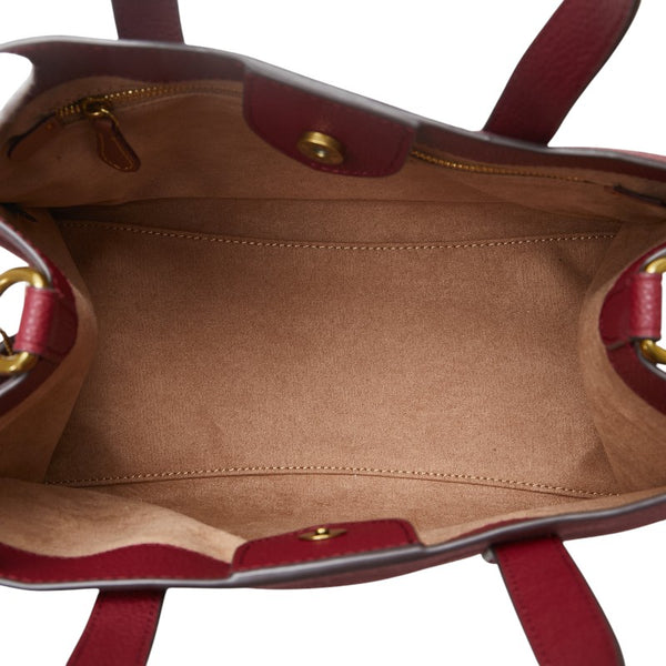 コーチ フィールド トート30 ハンドバッグ ショルダーバッグ 2WAY ベージュ レッド レザー スエード レディース COACH 【中古】