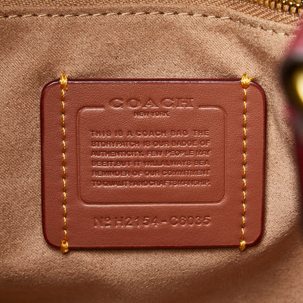 コーチ フィールド トート30 ハンドバッグ ショルダーバッグ 2WAY ベージュ レッド レザー スエード レディース COACH 【中古】