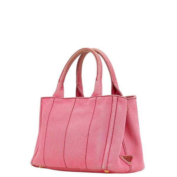 プラダ カナパ ハンドバッグ ショルダーバッグ 2WAY ピンク キャンバス レディース PRADA 【中古】
