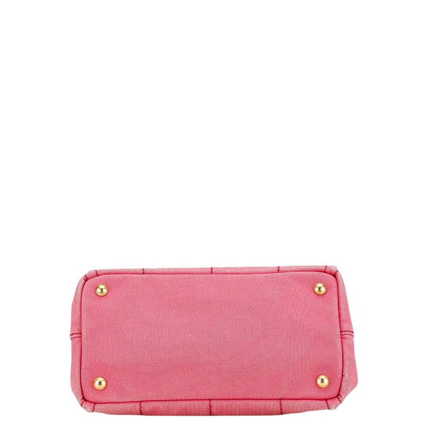 プラダ カナパ ハンドバッグ ショルダーバッグ 2WAY ピンク キャンバス レディース PRADA 【中古】
