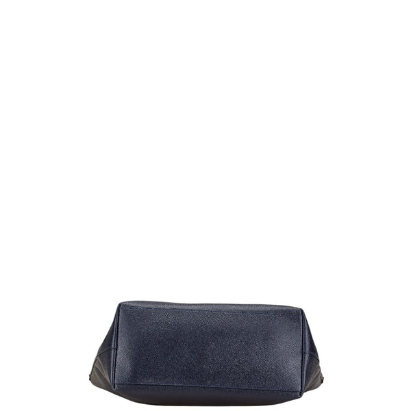 コーチ ハンドバッグ トートバッグ ネイビー レザー レディース COACH 【中古】