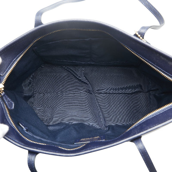 コーチ ハンドバッグ トートバッグ ネイビー レザー レディース COACH 【中古】