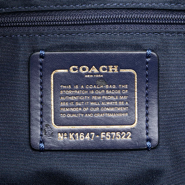 コーチ ハンドバッグ トートバッグ ネイビー レザー レディース COACH 【中古】